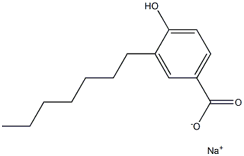 3-Heptyl-4-hydroxybenzoic acid sodium salt Struktur