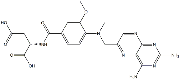 N-[4-[[(2,4-Diamino-6-pteridinyl)methyl]methylamino]-3-methoxybenzoyl]-L-aspartic acid Struktur