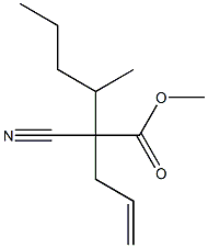 2-Cyano-2-(1-methylbutyl)-4-pentenoic acid methyl ester Struktur