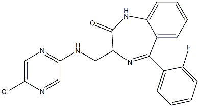 3-(5-Chloropyrazin-2-ylaminomethyl)-5-(2-fluorophenyl)-1H-1,4-benzodiazepin-2(3H)-one Struktur