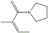 (Z)-2-Methyl-1-(1-pyrrolidinyl)-2-buten-1-one Struktur