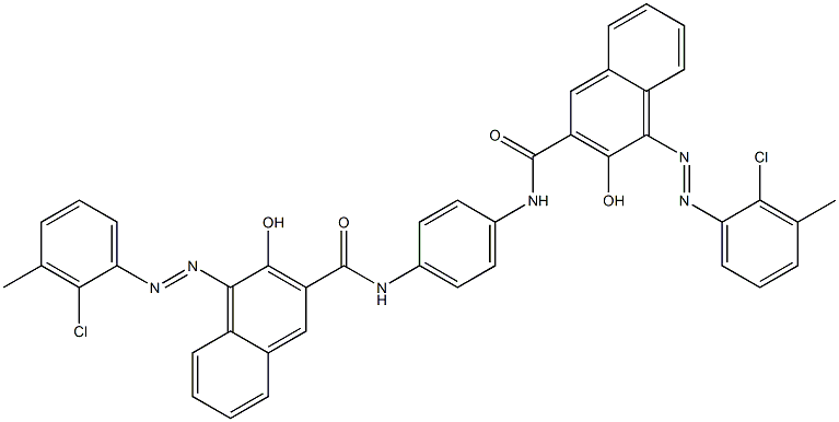 1,4-Bis[1-[(2-chloro-3-methylphenyl)azo]-2-hydroxynaphthalen-3-ylcarbonylamino]benzene Struktur