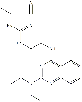 2-Diethylamino-4-[2-(2-cyano-3-ethylguanidino)ethylamino]quinazoline Struktur