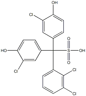 (2,3-Dichlorophenyl)bis(3-chloro-4-hydroxyphenyl)methanesulfonic acid Struktur