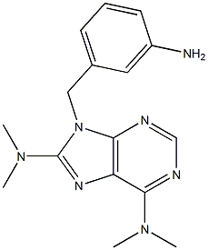 6,8-Bis(dimethylamino)-9-(3-aminobenzyl)-9H-purine Struktur