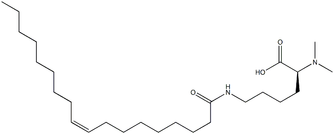 (S)-2-(Dimethylamino)-6-[(Z)-9-octadecenoylamino]hexanoic acid Struktur