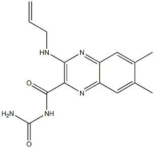 6,7-Dimethyl-3-(allylamino)-N-(carbamoyl)quinoxaline-2-carboxamide Struktur