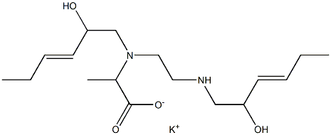 2-[N-(2-Hydroxy-3-hexenyl)-N-[2-(2-hydroxy-3-hexenylamino)ethyl]amino]propionic acid potassium salt Struktur