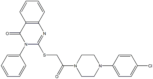 2-[[[[4-(4-Chlorophenyl)piperazin-1-yl]carbonyl]methyl]thio]-3-phenylquinazolin-4(3H)-one Struktur