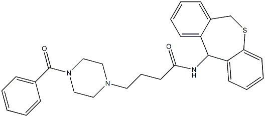 4-[4-Benzoyl-1-piperazinyl]-N-[(6,11-dihydrodibenzo[b,e]thiepin)-11-yl]butyramide Struktur