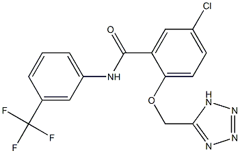 5-[[4-Chloro-2-[[3-(trifluoromethyl)phenyl]carbamoyl]phenoxy]methyl]-1H-tetrazole Struktur