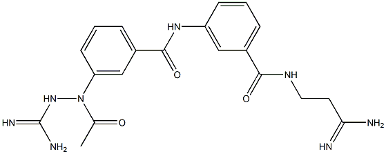 3-[[3-[(Amidinoamino)acetylamino]benzoyl]amino]-N-(3-imino-3-aminopropyl)benzamide Struktur