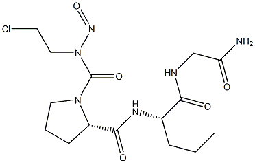 (2S)-N-[(S)-1-[(Carbamoylmethyl)carbamoyl]butyl]-1-[(2-chloroethyl)nitrosocarbamoyl]-2-pyrrolidinecarboxamide Struktur