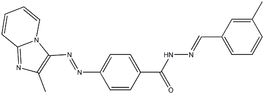 4-[(2-Methylimidazo[1,2-a]pyridin-3-yl)azo]-N'-(3-methylbenzylidene)benzohydrazide Struktur