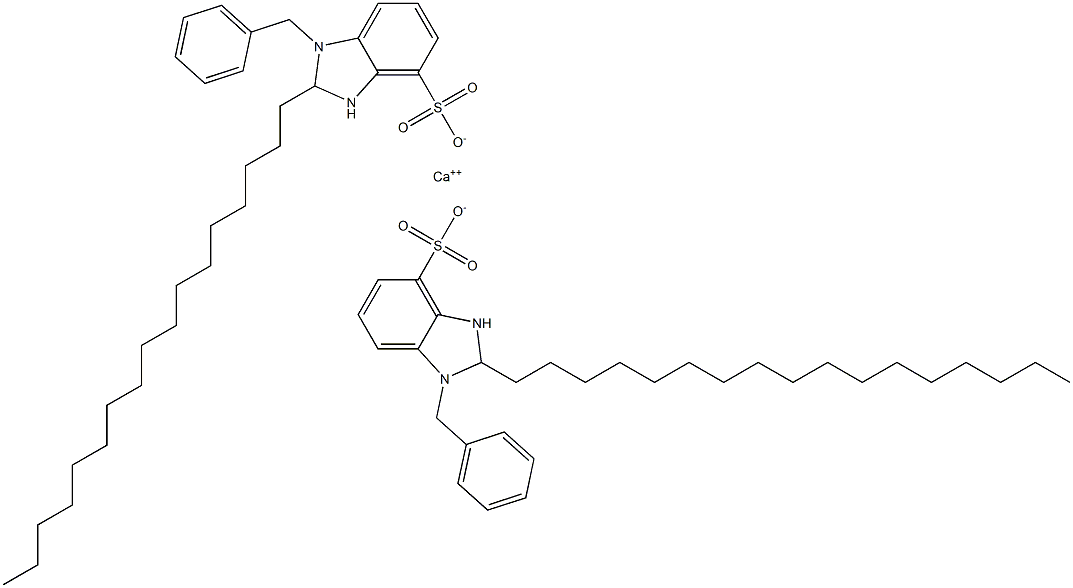 Bis(1-benzyl-2,3-dihydro-2-heptadecyl-1H-benzimidazole-4-sulfonic acid)calcium salt Struktur