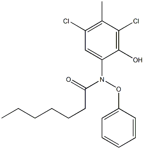 2-(2-Pentylphenoxyacetylamino)-4,6-dichloro-5-methylphenol Struktur