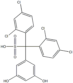 Bis(2,4-dichlorophenyl)(3,5-dihydroxyphenyl)methanesulfonic acid Struktur