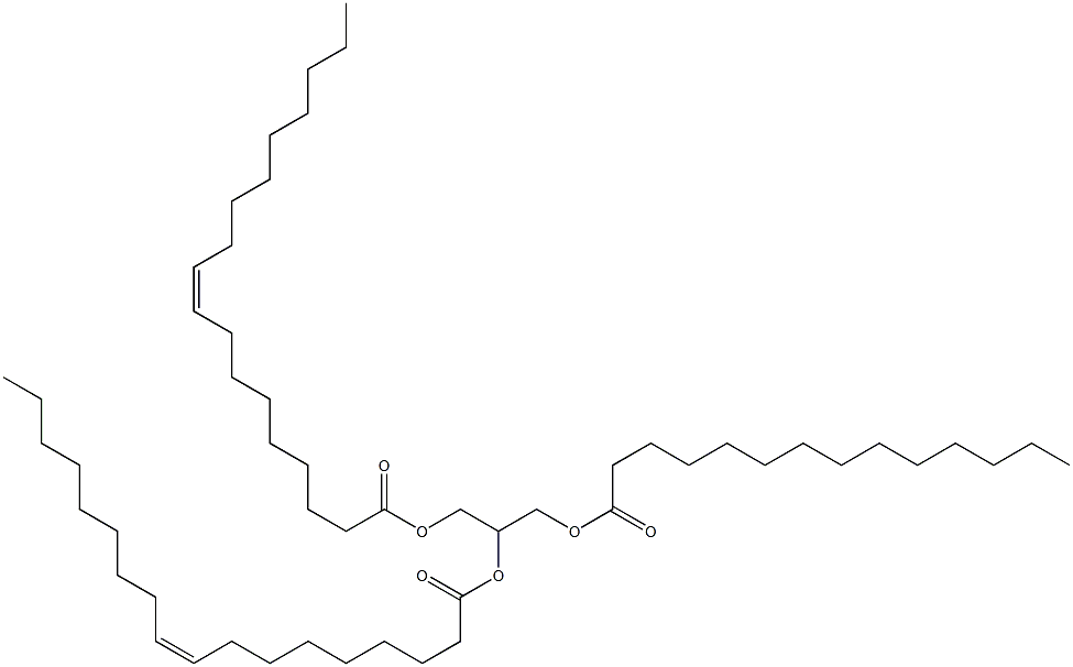 1-O-Myristoyl-2-O,3-O-dioleoyl-L-glycerol Struktur