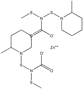 Dimethylpiperidine-N-dithiocarbamic acid zinc salt Struktur