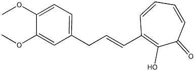 2-Hydroxy-3-[3-(3,4-dimethoxyphenyl)-1-propenyl]cyclohepta-2,4,6-trien-1-one Struktur