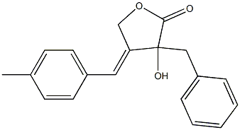 3-Benzyl-3-hydroxy-4-(4-methylbenzylidene)-3,4-dihydro-2(5H)-furanone Struktur