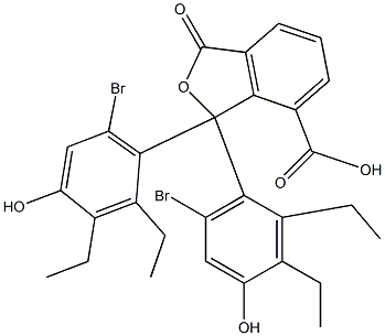 1,1-Bis(6-bromo-2,3-diethyl-4-hydroxyphenyl)-1,3-dihydro-3-oxoisobenzofuran-7-carboxylic acid Struktur