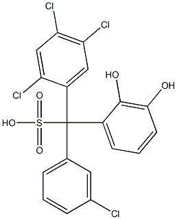 (3-Chlorophenyl)(2,4,5-trichlorophenyl)(2,3-dihydroxyphenyl)methanesulfonic acid Struktur