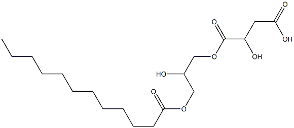 D-Malic acid hydrogen 1-(2-hydroxy-3-dodecanoyloxypropyl) ester Struktur