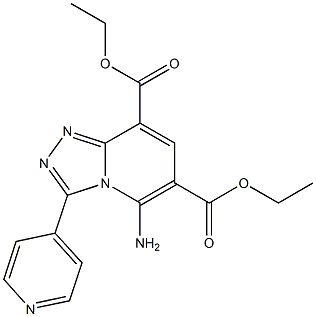 5-Amino-3-(4-pyridinyl)-1,2,4-triazolo[4,3-a]pyridine-6,8-dicarboxylic acid diethyl ester Struktur