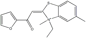 3-Ethyl-2-[2-(2-furanyl)-2-oxoethylidene]-2,3-dihydro-3,5-dimethylbenzothiazol-3-ium Struktur