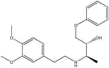 (2R,3R)-3-[[2-(3,4-Dimethoxyphenyl)ethyl]amino]-1-phenoxy-2-butanol Struktur