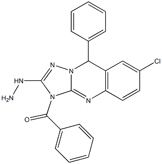 7-Chloro-3,9-dihydro-2-hydrazino-3-benzoyl-9-phenyl[1,2,4]triazolo[5,1-b]quinazoline Struktur