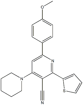 2-(2-Thienyl)-4-piperidino-6-(4-methoxyphenyl)pyridine-3-carbonitrile Struktur