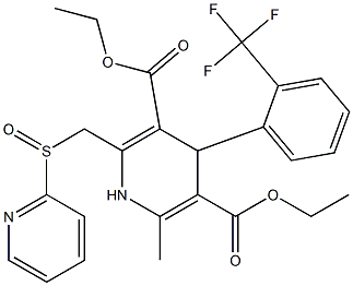 1,4-Dihydro-4-(2-trifluoromethylphenyl)-6-methyl-2-[(2-pyridinylsulfinyl)methyl]pyridine-3,5-dicarboxylic acid diethyl ester Struktur