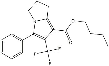 2-Trifluoromethyl-3-phenyl-6,7-dihydro-5H-pyrrolizine-1-carboxylic acid butyl ester Struktur