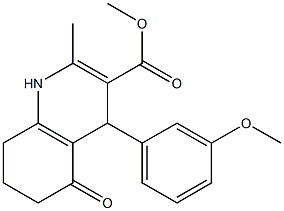 1,4,5,6,7,8-Hexahydro-2-methyl-4-(3-methoxyphenyl)-5-oxoquinoline-3-carboxylic acid methyl ester Struktur