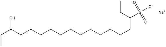 16-Hydroxyoctadecane-3-sulfonic acid sodium salt Struktur