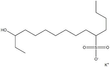 13-Hydroxypentadecane-5-sulfonic acid potassium salt Struktur