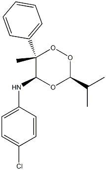 (3S,5R,6S)-3-Isopropyl-5-(4-chlorophenylamino)-6-methyl-6-phenyl-1,2,4-trioxane Struktur