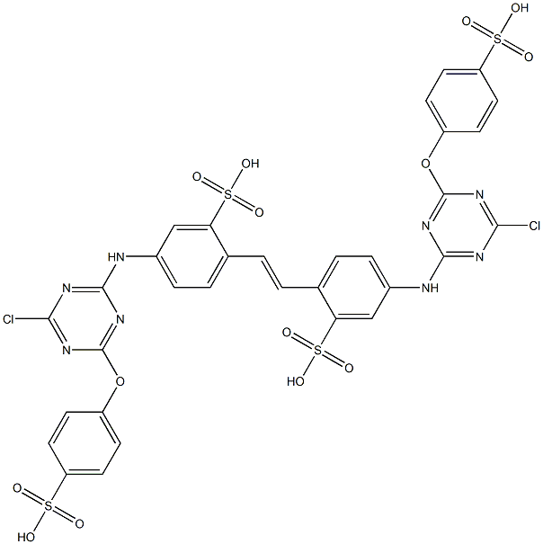 4,4'-Bis[4-chloro-6-(p-sulfophenyloxy)-1,3,5-triazin-2-ylamino]-2,2'-stilbenedisulfonic acid Struktur