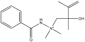 2-Benzoyl-1,1-dimethyl-1-(2,3-dimethyl-2-hydroxy-3-butenyl)hydrazinium Struktur