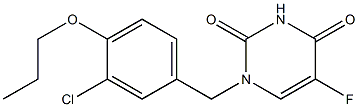 1-(3-Chloro-4-propoxybenzyl)-5-fluorouracil Struktur