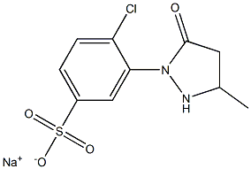 4-Chloro-3-(3-methyl-5-oxo-1-pyrazolidinyl)benzenesulfonic acid sodium salt Struktur