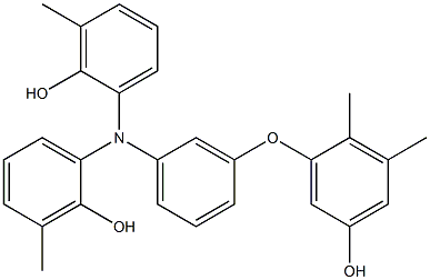 N,N-Bis(2-hydroxy-3-methylphenyl)-3-(5-hydroxy-2,3-dimethylphenoxy)benzenamine Struktur