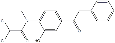 2-[Methyl(dichloroacetyl)amino]-5-(2-phenylacetyl)phenol Struktur