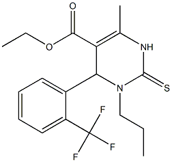 1,2,3,4-Tetrahydro-6-methyl-2-thioxo-4-(2-trifluoromethylphenyl)-3-propylpyrimidine-5-carboxylic acid ethyl ester Struktur