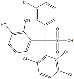 (3-Chlorophenyl)(2,3,6-trichlorophenyl)(2,3-dihydroxyphenyl)methanesulfonic acid Struktur