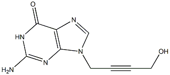 9-(4-Hydroxy-2-butynyl)-2-amino-1,9-dihydro-6H-purin-6-one Struktur