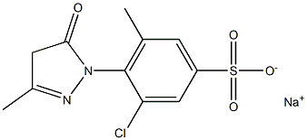 3-Chloro-5-methyl-4-(3-methyl-5-oxo-2-pyrazolin-1-yl)benzenesulfonic acid sodium salt Struktur