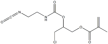 Methacrylic acid 3-chloro-2-[2-isocyanatoethylcarbamoyloxy]propyl ester Struktur